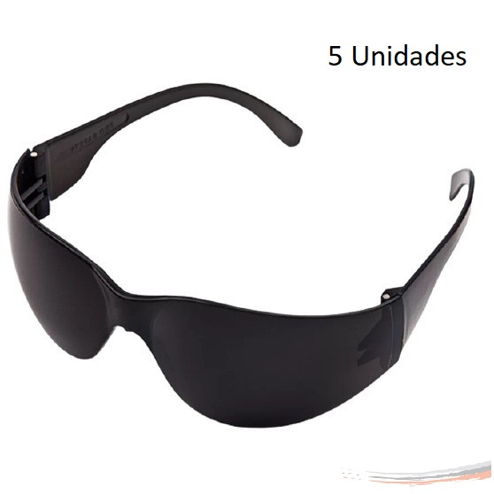 Kit 5 óculos Proteção Segurança Epi Croma Fumê Promoção - UN / 5 [F103]