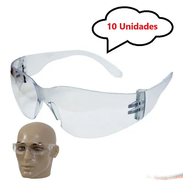 Kit 10 óculos Proteção Segurança Epi Croma Incolor Promoção - UN / 10 [F103]
