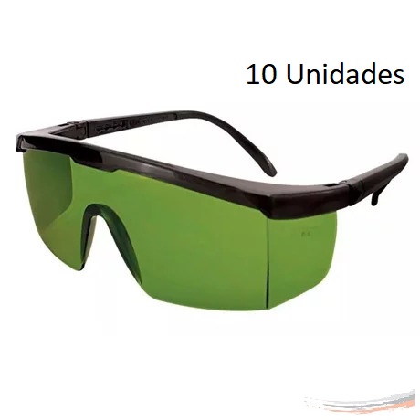 Kit 10 óculos Protetor Imperial Epi Verde Haste Regulagem Ca - UN / 10 [F103]