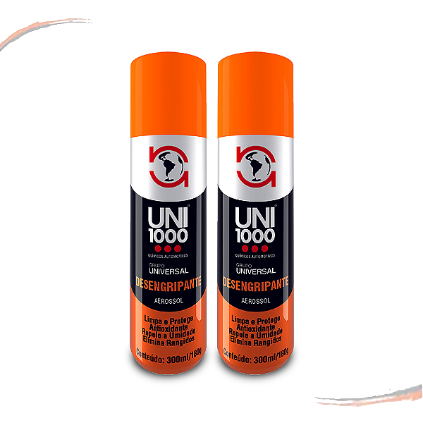 2 Spray Desengripante E Lubrificante Aerossol Uni1000 300ml - kit / 2 [F103]