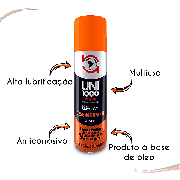 Desengripante Spray Lubrificante Limpador - 300 Ml Uni1000 [F103]