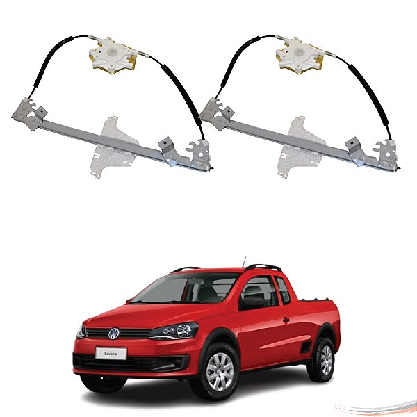 Par Máquina Vidro Elétrico S/ Motor Saveiro Após 09 2 Portas [F103]
