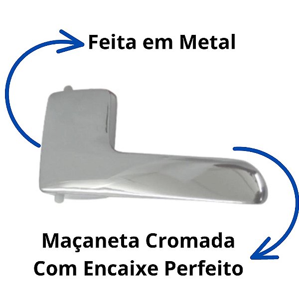Par Maçaneta Interna Gol G4 Cromada Metal Fox De 2003 A 2009 - UN / 2 [F103]