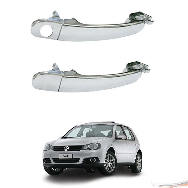 Par Maçanetas Diant Cromado C/ Furo Golf Bora Jetta 99 A 13 - UN / 2 [F103]