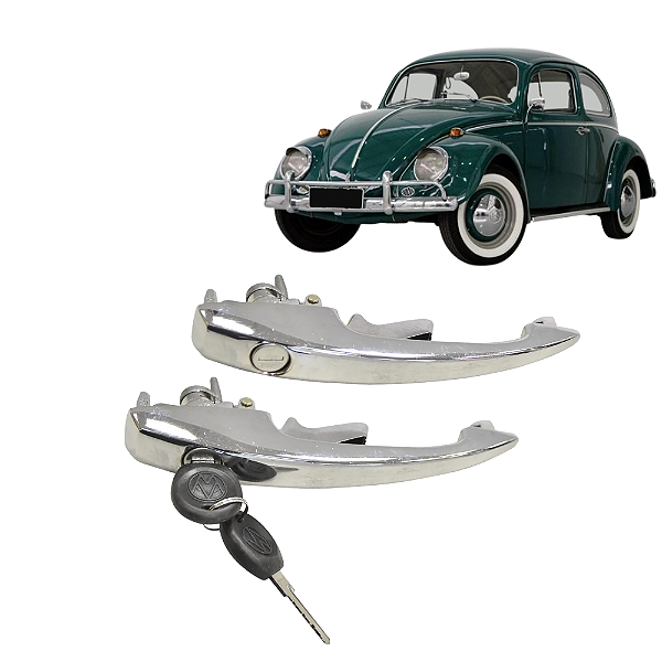 Par Maçaneta Externa Cromada C/ Chave Fusca 78 A 96 2 Portas - UN / 2 [F103]