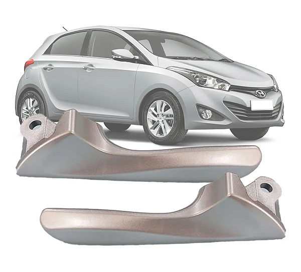 Par Gatilho Puxador Maçaneta Interna Hb20 Hb20 Sedan Prata - UN / 2 [F103]