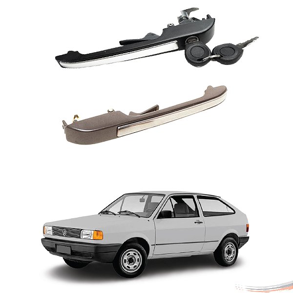 Par Maçaneta Ext Friso Inox Diant C/chave Gol Parati 80 A 86 - UN / 2 [F103]