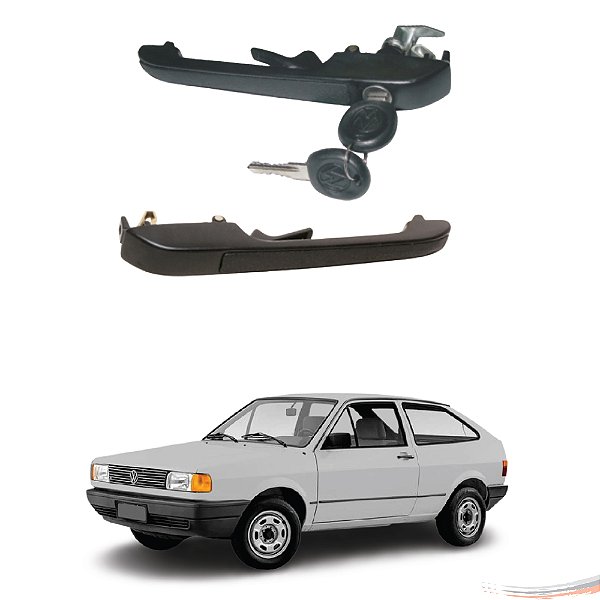 Par Maçaneta Ext Friso Preto C/ Chave Gol Parati G1 80 A 86 - UN / 2 [F103]