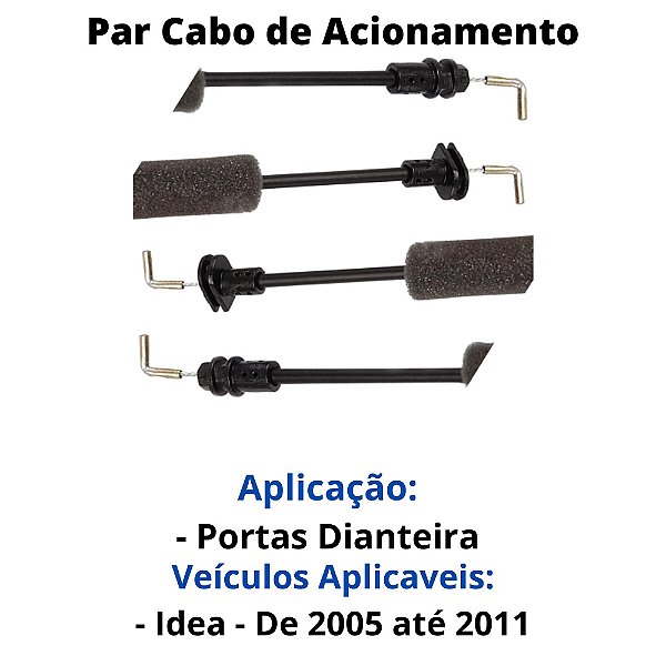 Par Cabo Acionamento Fechadura Tranca Dianteira Idea Após 06 [F103]