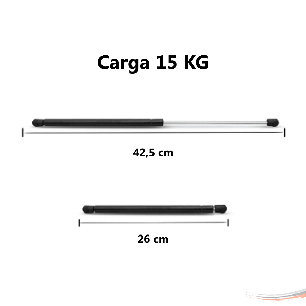 Par Amortecedores Capota De Fibra 42,5 Cm X 26,0 Cm - 15 Kg [F103]