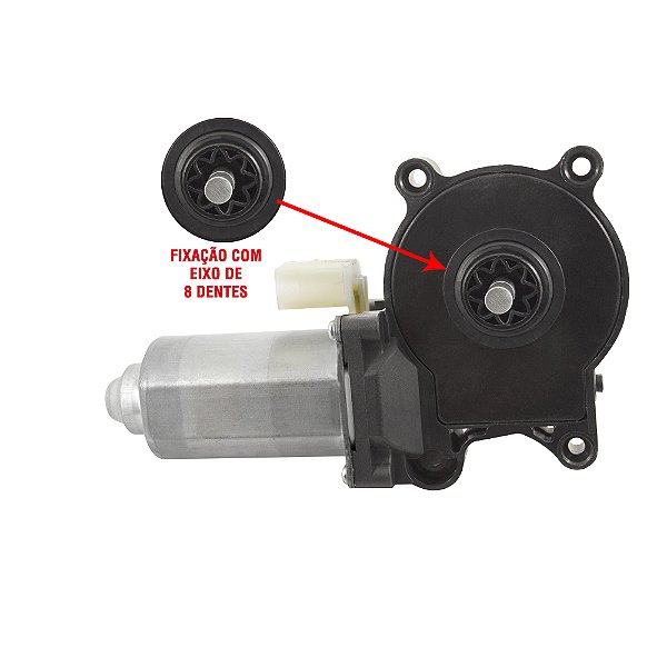 Motor P/máquina Do Vidro - Fix.bosch - 8 Dentes - 12v - 2 Pinos - Dir. - Volkswagen Fox I/ii 04 A 14 - Spacefox 06 A 14