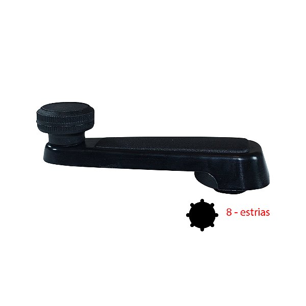 Manivela Reguladora Do Vidro Porta - Plást.preto - 8 Estrias Direita E Esquerda Gm Caminhões Após 90 - D20 Após 90 [F103