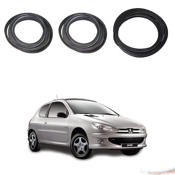 Kit Par Borrachas Porta E Porta Mala Peugeot 206 207 2 Pts - UN / 3 [F103]