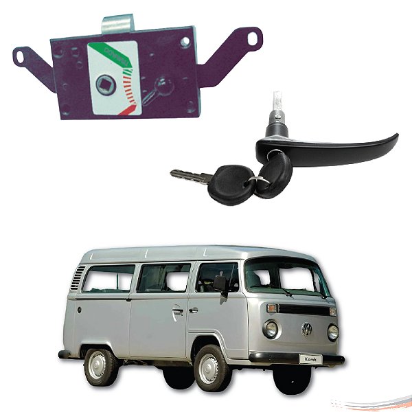 Kit Maçaneta Preta + Fechadura Pta Lat Kombi Clipper 75 A 96 - UN / 2 [F103]