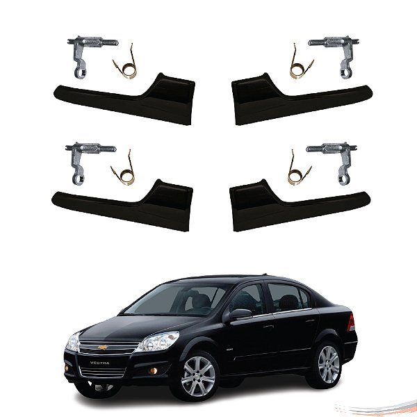 Kit Maçanetas Interna Preta Gatilho 4 Portas Vectra 05 A 11 - UN / 4 [F103]