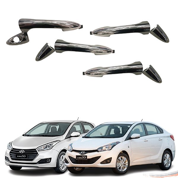 Kit Completo 4 Maçaneta Externa Cromada Hb20 Hb20s Até 2019 [F103]