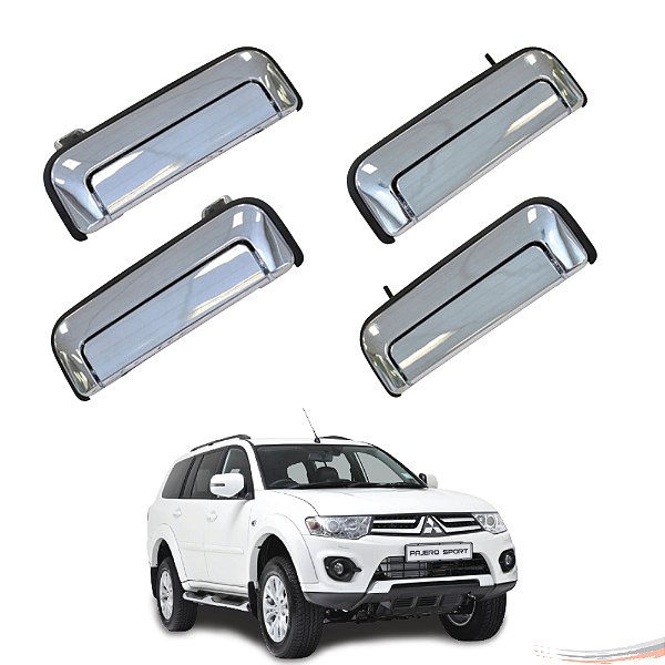 Kit Completo 4 Maçanetas Exter Cromadas Pajero Sport 99 A 11 [F103]