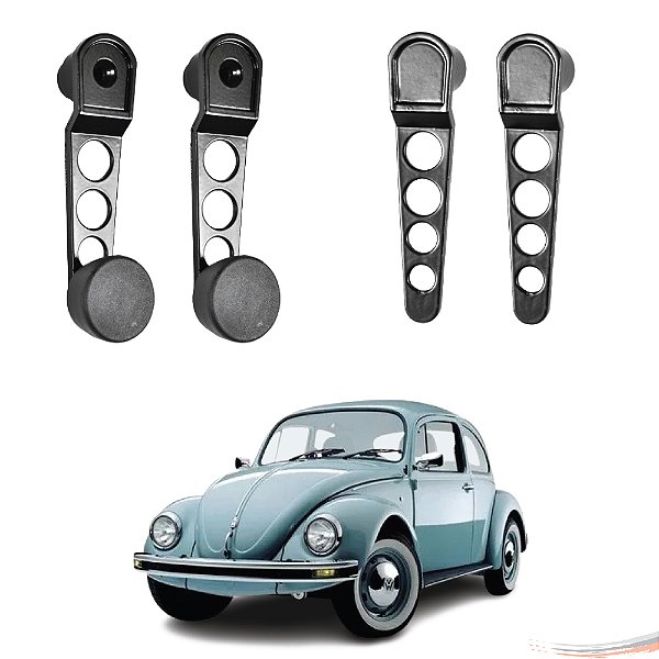 Kit Completo Manivela E Maçaneta Interna Preto Fusca 71 A 77 [F103]