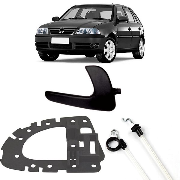 Kit Cabo Acionamento Suporte E Gatilho Maçaneta Preta Dianteira Direita Gol G3 - UN / 3 [F103]