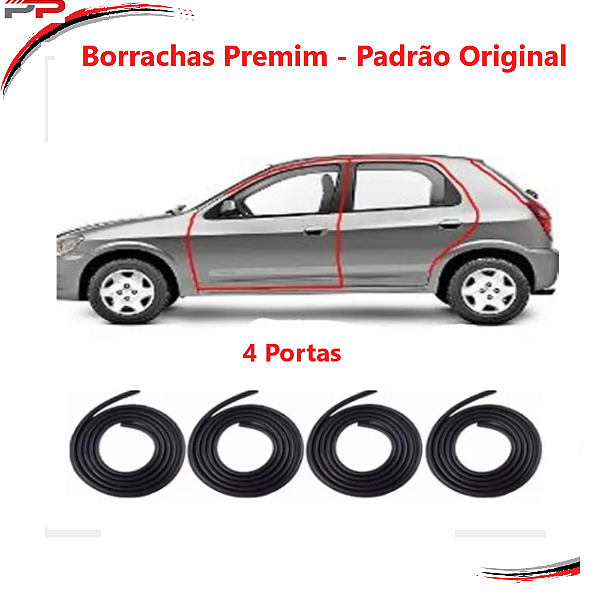 Kit Borracha Das Portas Corsa Celta Prisma 4 Portas Premium [F103]