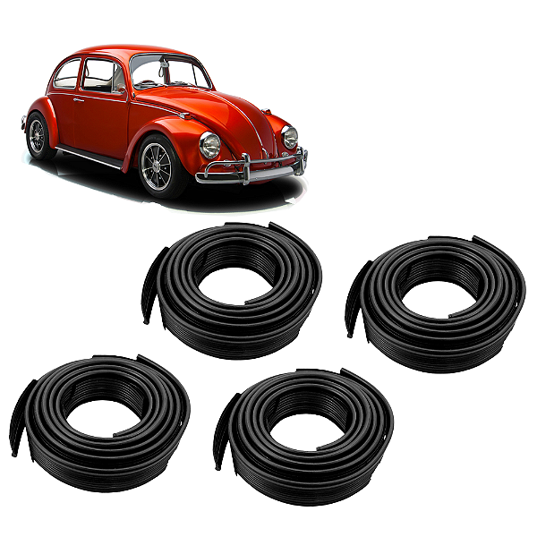 Kit Borracha Debrum Do Paralama 4 Peças Fusca 59 A 96 Preto - UN / 4 [F103]