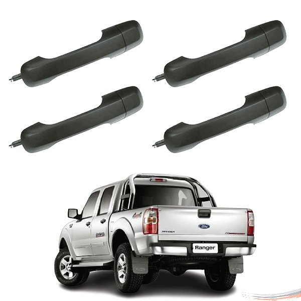 Kit 4 Maçanetas Externas Preto Ranger G2 4 Portas 09 A 12 - UN / 4 [F103]