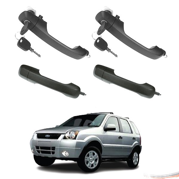 Kit 4 Maçanetas Extr Completo C/ Chave Ecosport G1 02 A 12 - UN / 4 [F103]