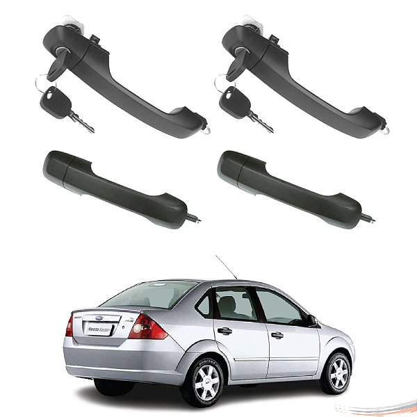 Kit 4 Maçanetas Extr Completo C/ Chave Fiesta G2 02 A 14 - UN / 4 [F103]