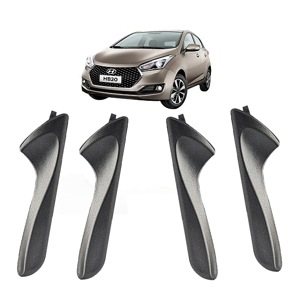 Kit 4 Maçanetas Interna Cinza Puxador Hb20 Hb20s 12 A 19 - UN / 4 [F103]