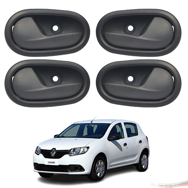 Kit 4 Maçanetas Interna Puxador Porta Sandero Logan Apos 14 - UN / 4 [F103]