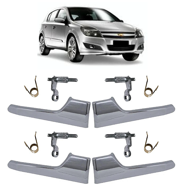 Kit 4 Maçanetas Internas Gatilhos Cromado Portas Dianteiras E Traseiras Vectra Gt 05 A 11 - UN / 4 [F103]