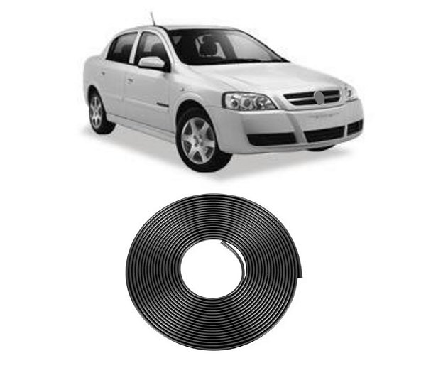 Borracha Protetora Borda Porta Preta Astra 4 Portas 10m Mini [F103]
