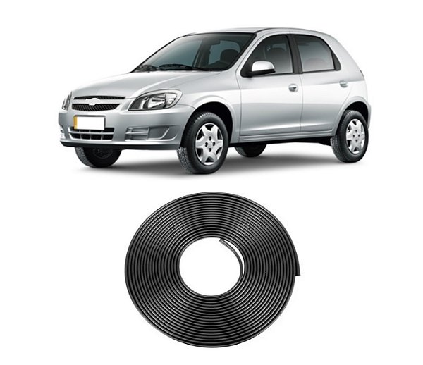Borracha Protetora Borda Porta Preta Celta 4 Portas 10m Mini [F103]