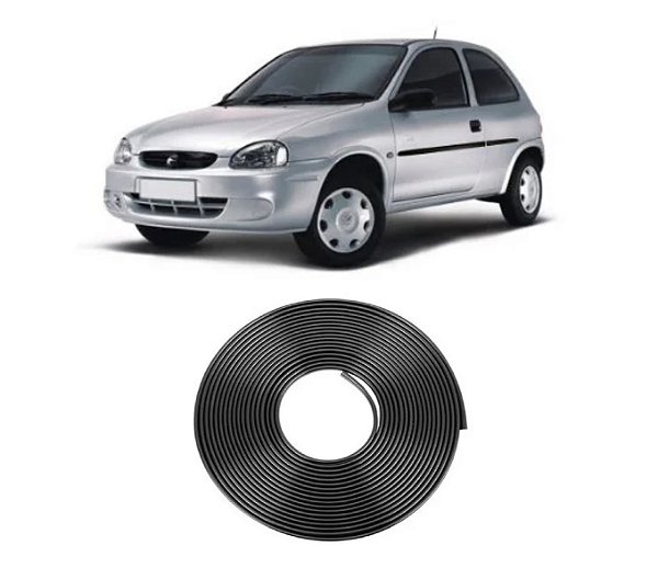Borracha Protetora Borda Porta Preta Corsa 2 Portas 5m 7x14 [F103]