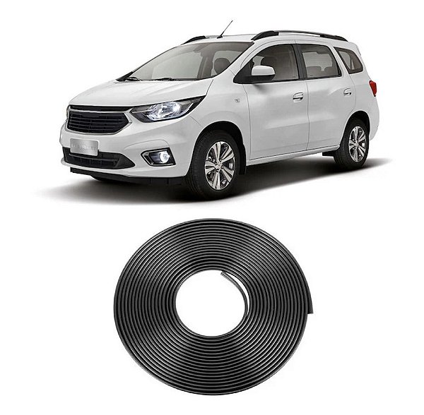 Borracha Protetora Borda Porta Preta Spin 4 Portas 10m Mini [F103]