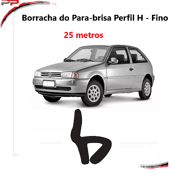 Borracha Do Para-brisa Perfil H Fino Gol  95 A 98 Rolo 25mts [F103]
