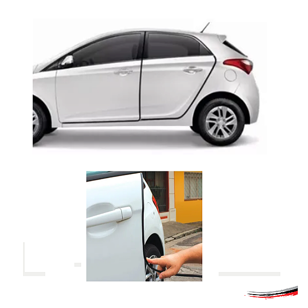 Borracha Couro De Cobra Para Acabamento 7x14 Mm Preta 50 M [F103]