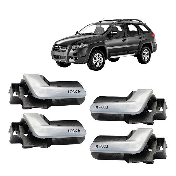 Kit 4 Puxador Da Maçaneta Interna Palio Weekend Até 2016 - UN / 4 [F103]