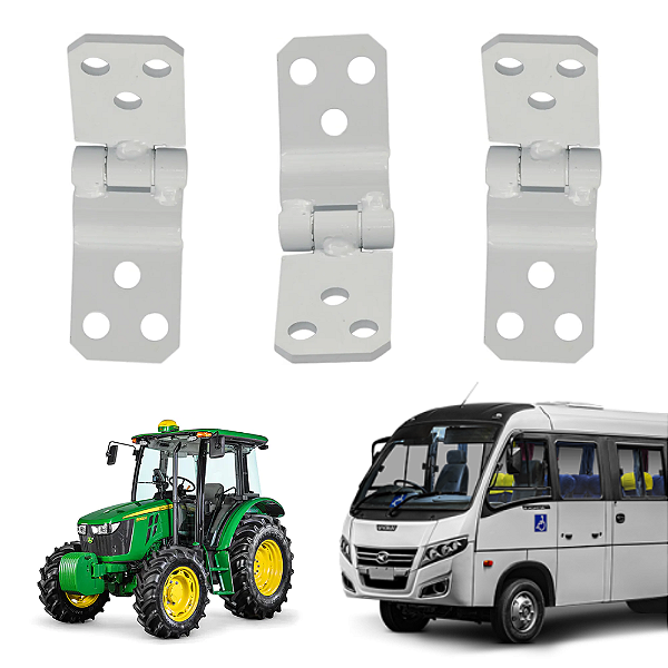 Kit 3 Dobradiças P/ Porta Ferro Agrícola ônibus Uso Geral - UN / 3 [F103]