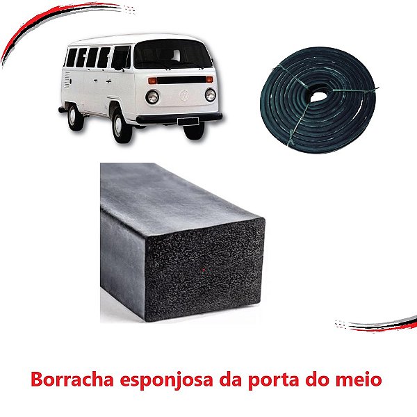 Borracha Porta Baixa Com Furo Kombi 57 A 74 Rolo 50 Mts [F103]