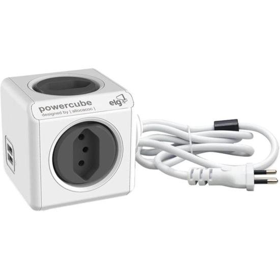 Adaptador Benjamim Múltiplo Powercube PWC-X4U/3M Bivolt ELG [F002]