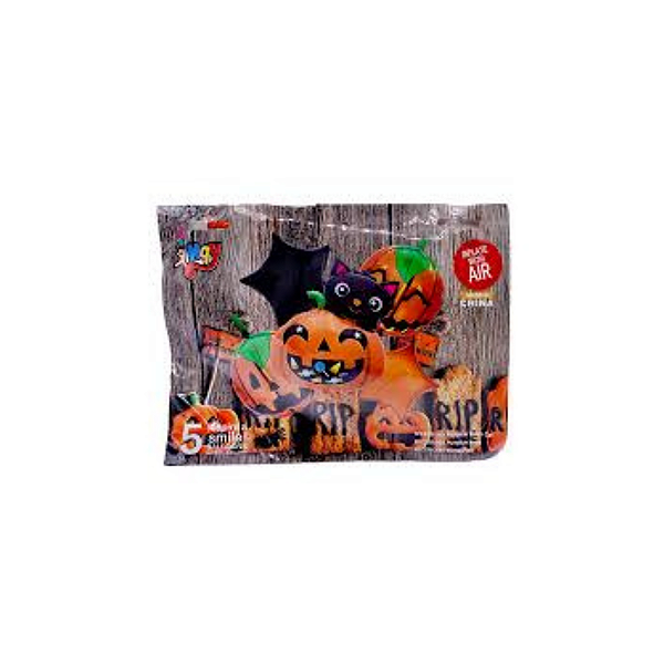 Balão Festa Halloween 1 (1 Kit De Balões Com 5 Unidades) [F130]