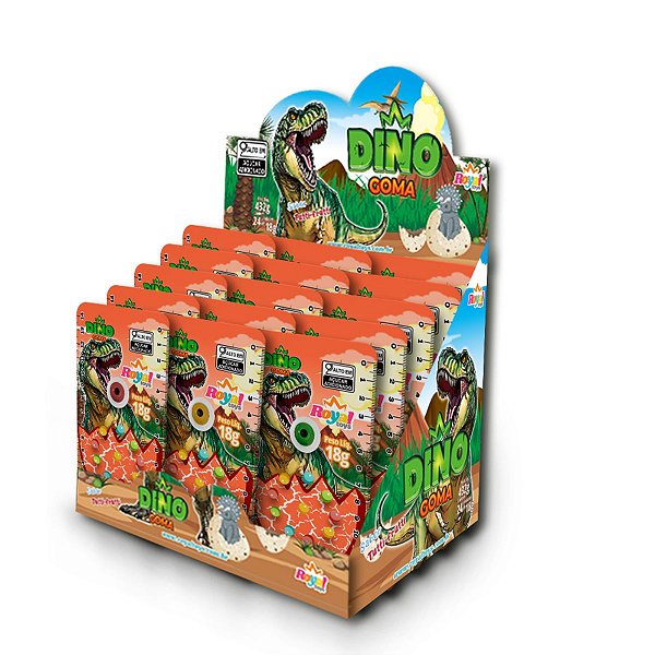 Bolinhas De Chiclete - Dino Goma Display C/ 24 Unidades [F130]