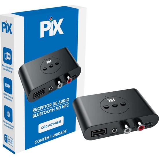 Receptor de Áudio Bluetooth 5.0 NFC Pix [F002]