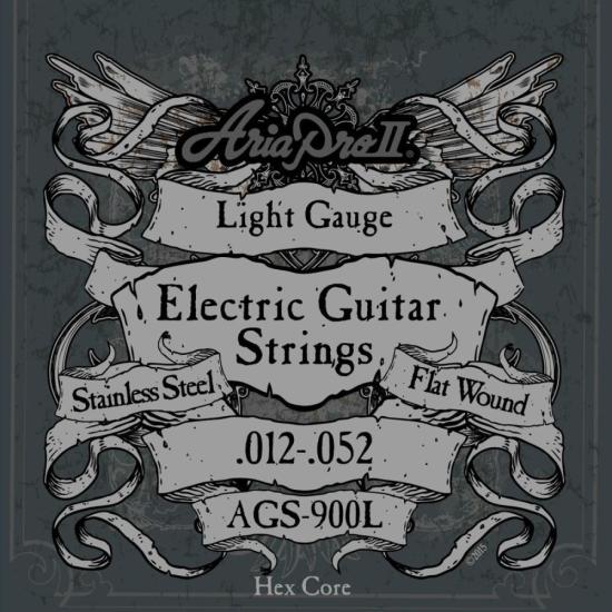 Encordoamento Para Guitarra Flat Wound .012 AGS900L Aria Pro II [F002]