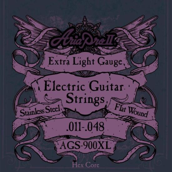 Encordoamento Para Guitarra Flat Wound .011 AGS900XL Aria Pro II [F002]