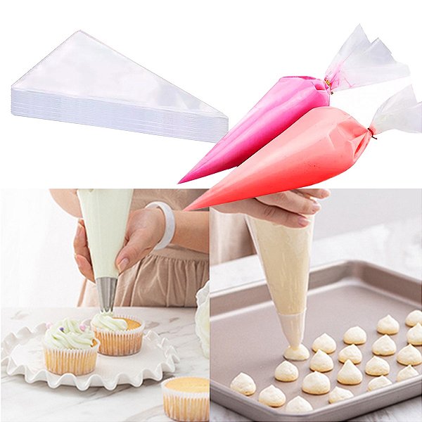 Saco De Confeiteiro Descartável 42cm 50 Und. Grande Manga [F102]