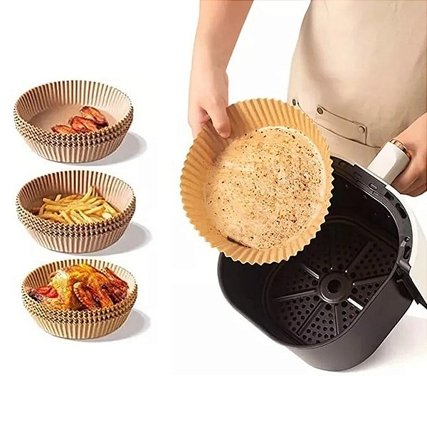 Forro De Papel Airfryer Tapete Forma Antiaderente 50 Unidades Descartáveis [F102]