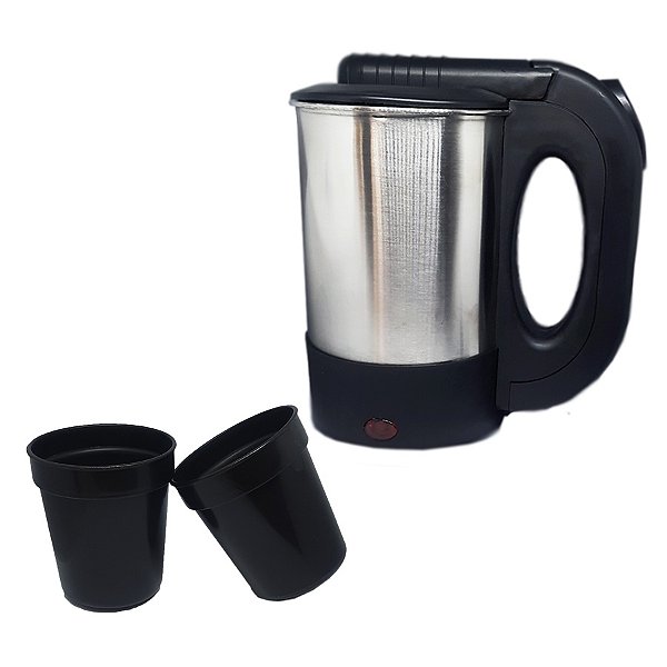 Chaleira Elétrica Portátil 12v Carro Chá Café Inox 500 Ml [F102]