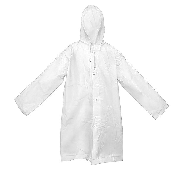 Capa Chuva Infantantil Com Capuz Impermeável Criança Cor:branco [F102]